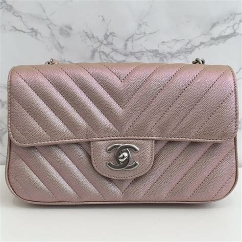 chanel rose gold mini flap|More.